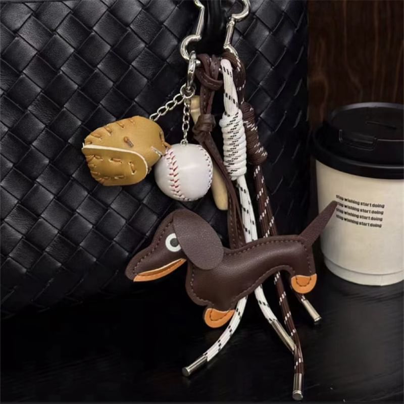 Olsin - Hond / Honkbalhond Kunstleren Tashanger Sleutelhanger