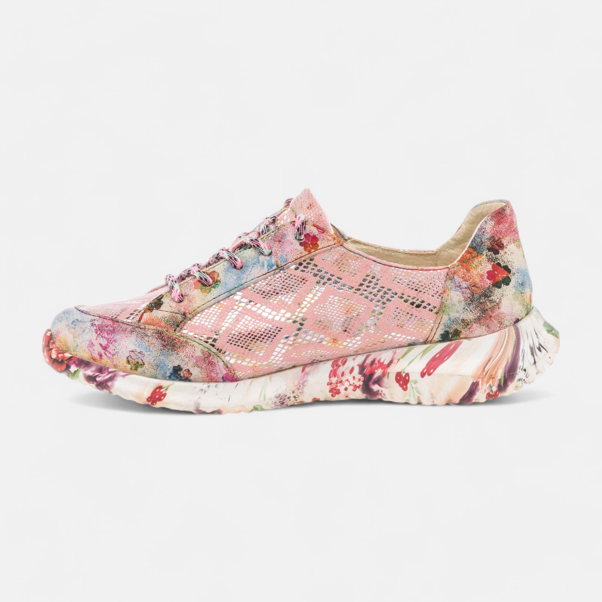 Baskets basses Femme en cuir rose
