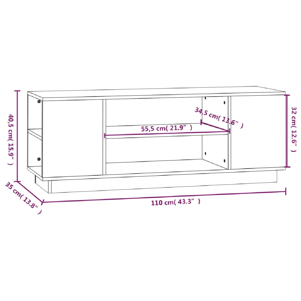vidaXL Meuble TV Blanc