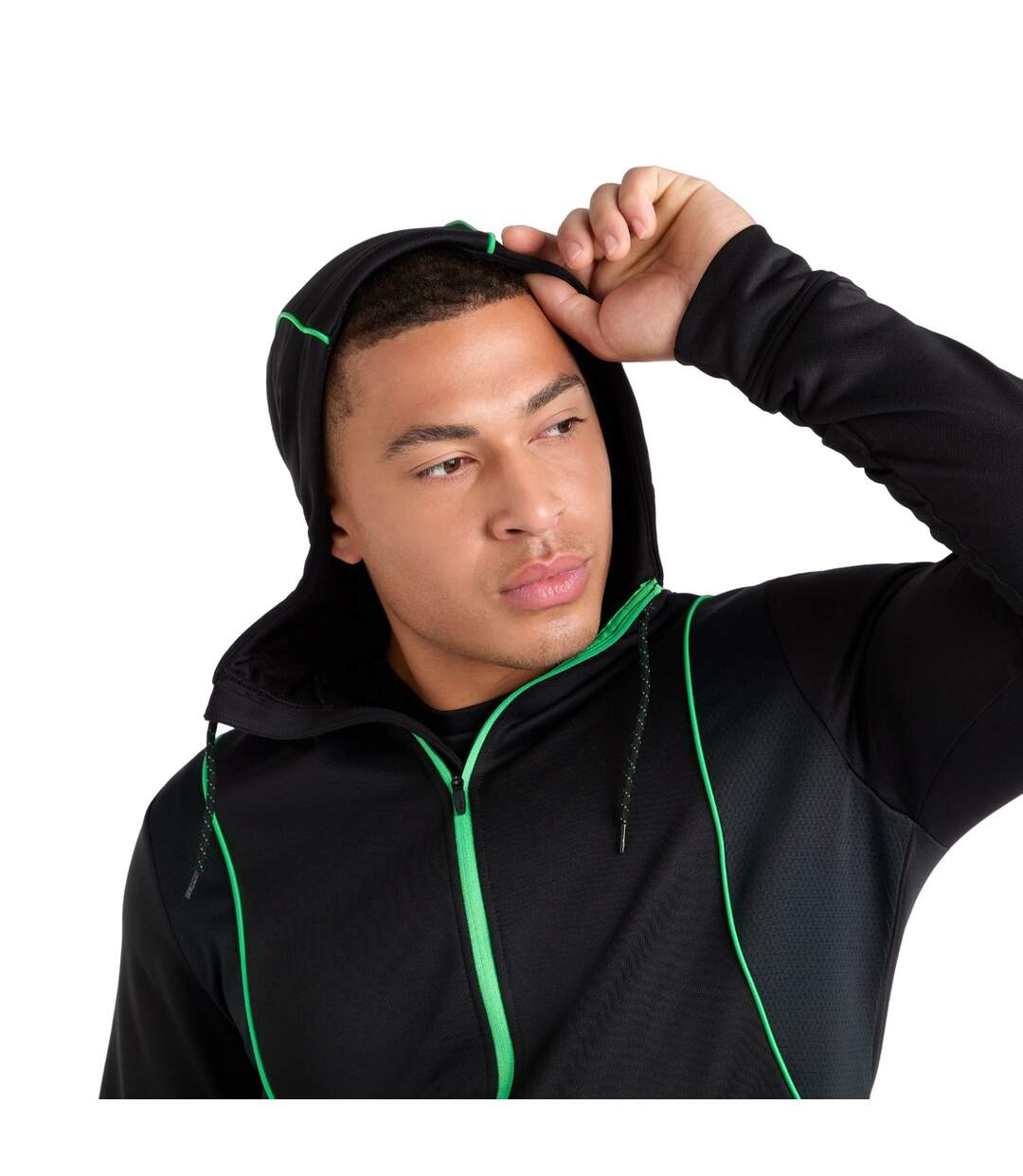 Umbro - Veste à capuche PRO - Homme (Noir / Vert) - UTUO1719