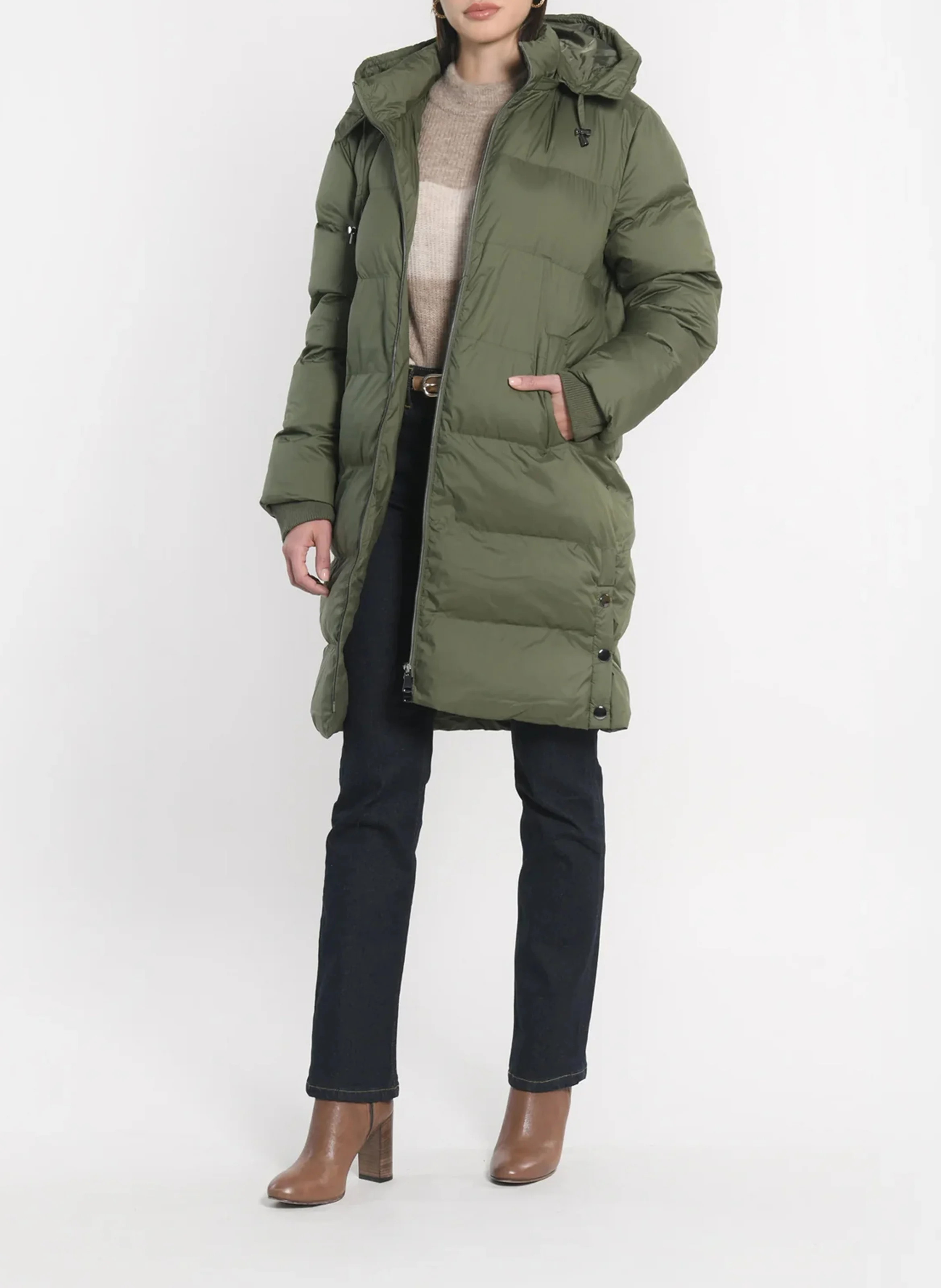 VIRANY - Doudoune oversize matelassée | Kaki