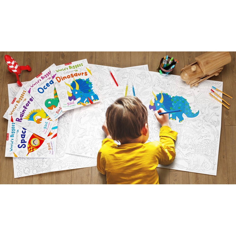 Miles Kelly – Die größten Ausmalposter der Welt (4er-Pack) – Riesige Wandposter zum Ausziehen