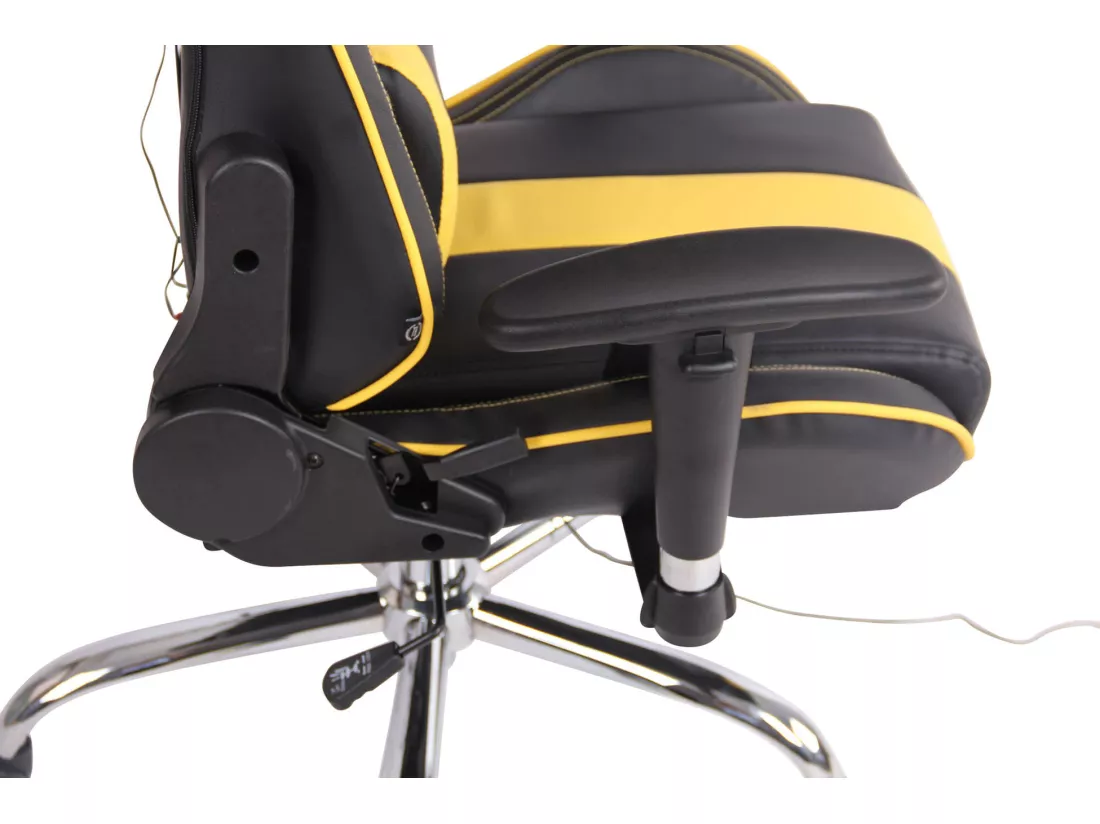 Chaise de bureau - Similicuir & Métal chromé - Noir / Jaune - Limit XM