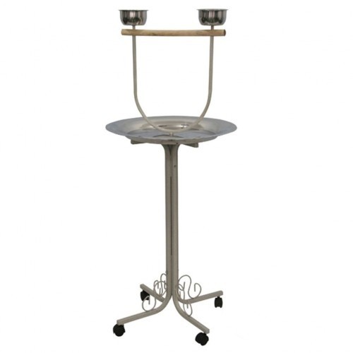 Poleiro elevado cinza para pássaros
