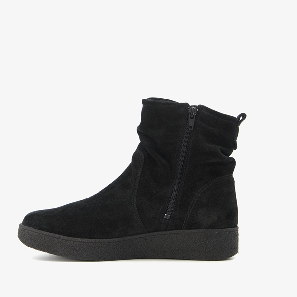 Hush Puppies gevoerde suede enkellaarsjes zwart