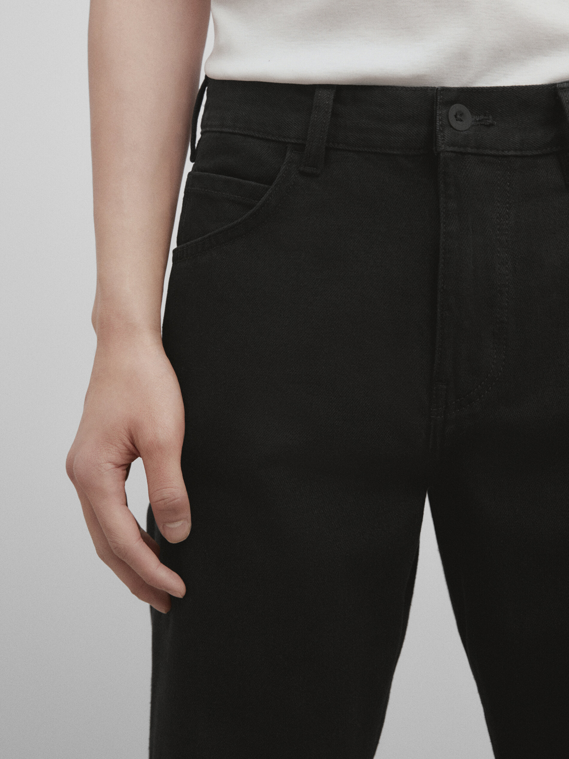 Pantalón vaquero straight fit -Studio - NEGRO