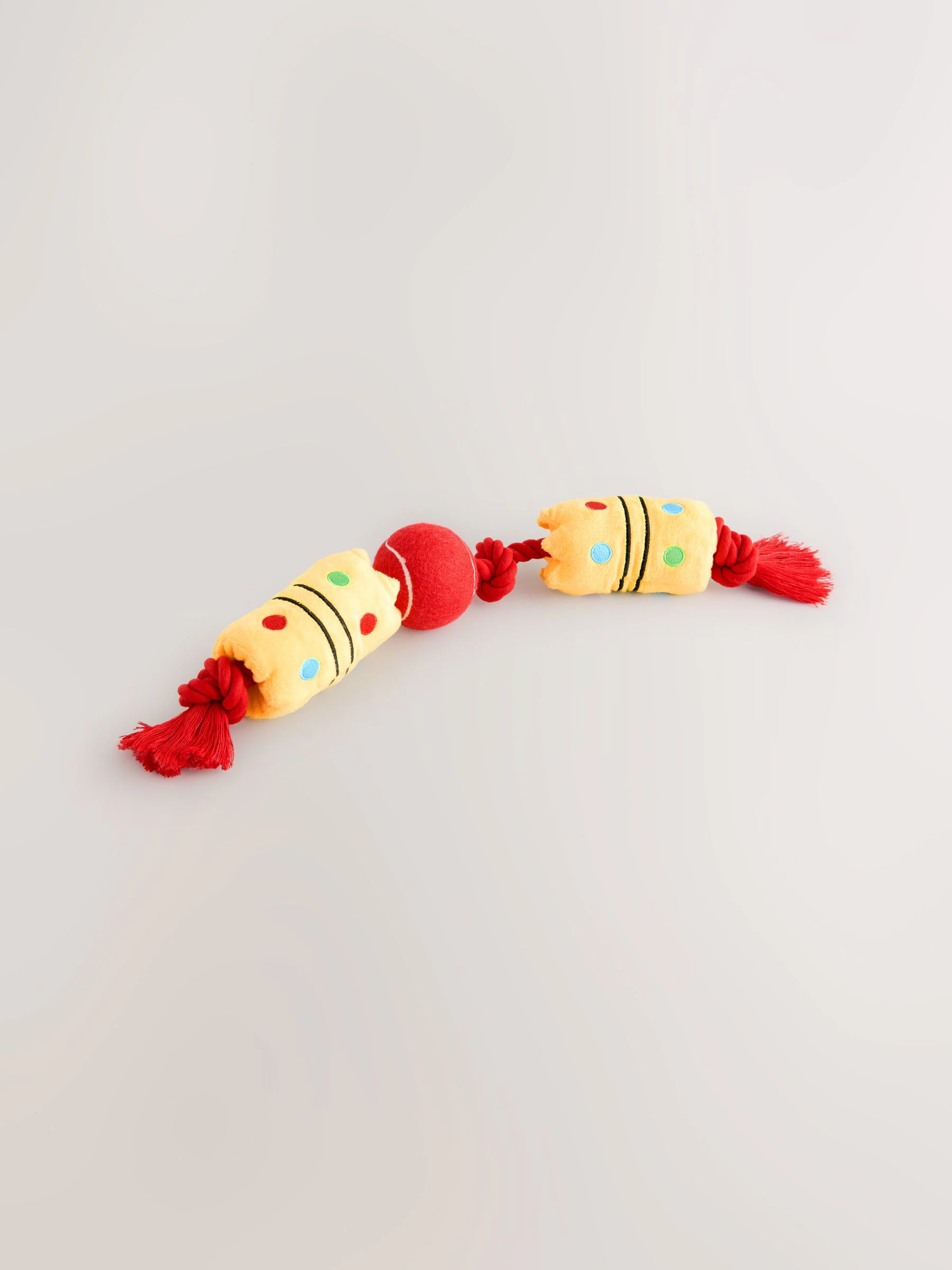 Red Christmas Cracker - Ball Rope Pull Pet Toy