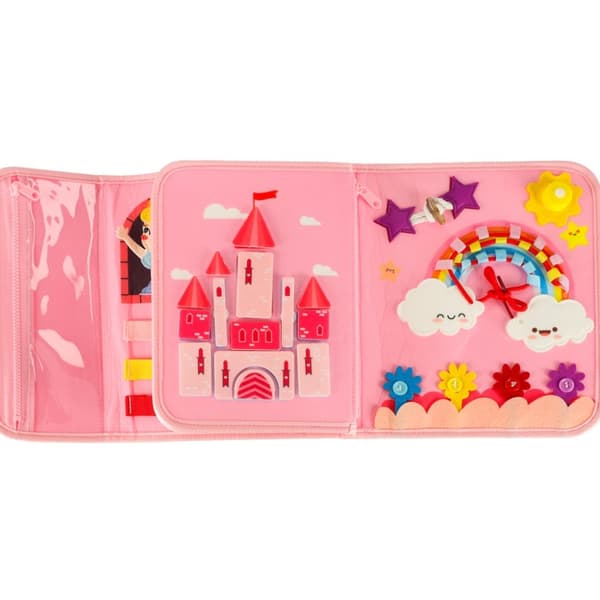 Montessori ryggsäck aktivitetsbräda rosa