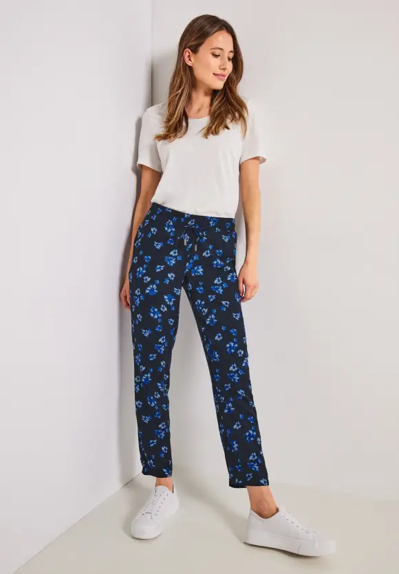 Loose Fit Hose mit Print - deep blue