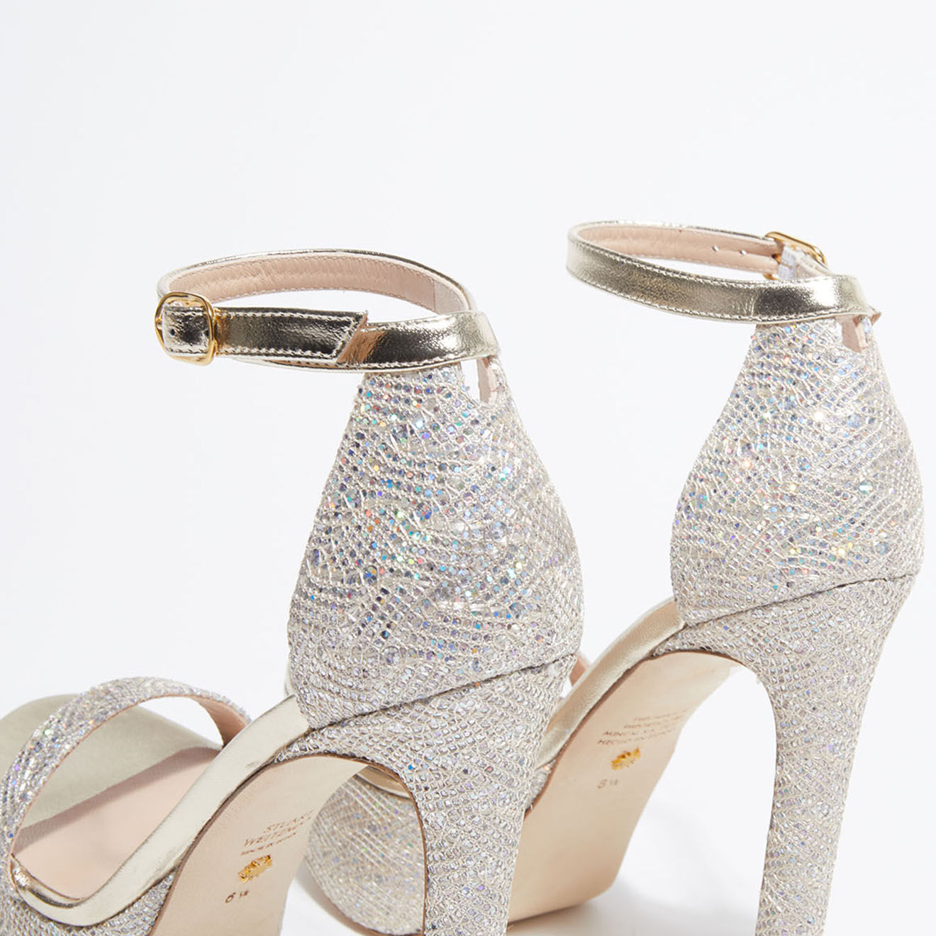 Stuart Weitzman Sandales Nudist Hollywood dorées - Talon 14,5 cm