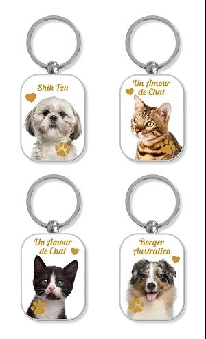 PORTE CLES METAL CHIENS CHATS