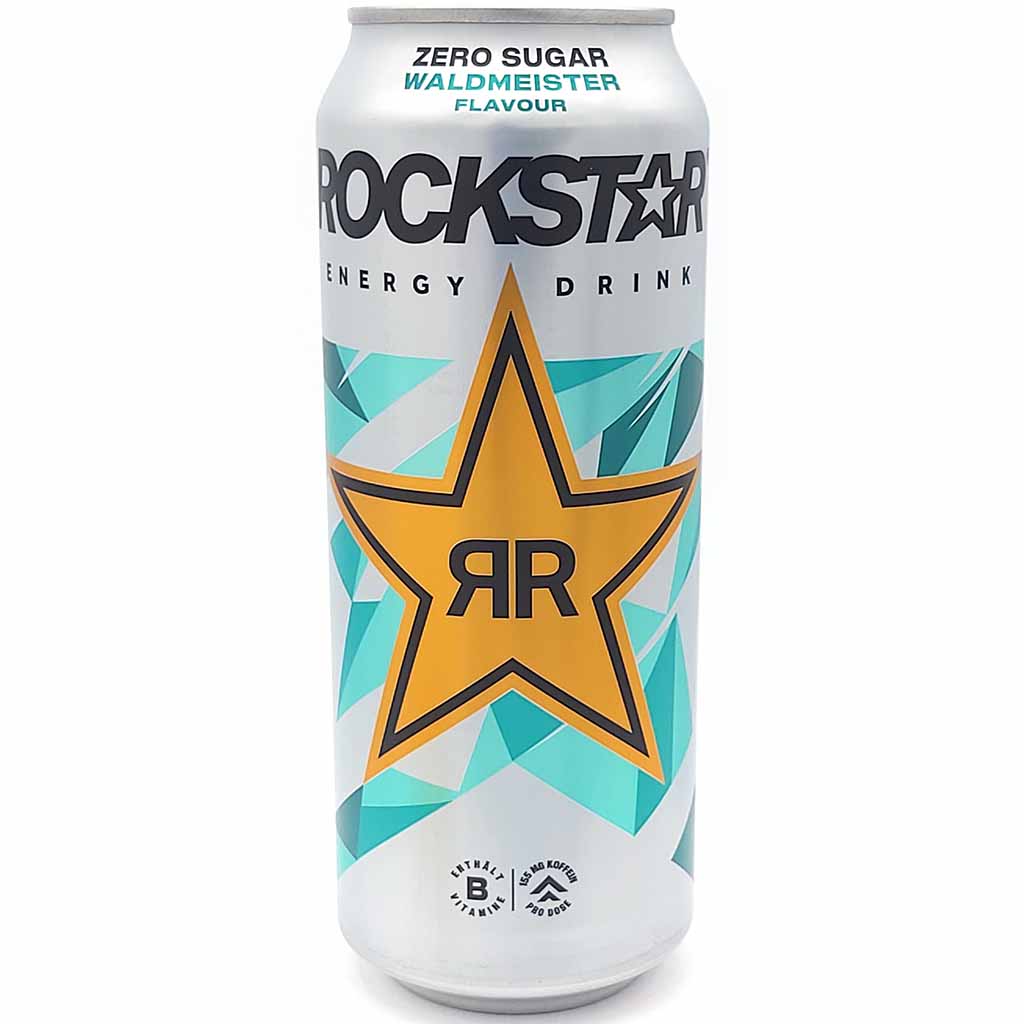 Rockstar Energy Drink Zero Sugar Waldmeister Flavour Dosen 12x500ml=6L MHD:16.3.26