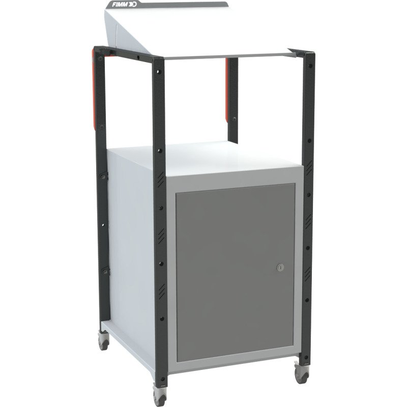 Pupitre à plan inclinable, 1 bloc porte, à roulettes, 150 kg