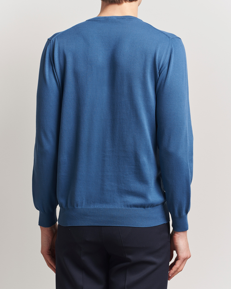 Morgano Supersoft Egyptian Cotton Crew Neck Mid Blue