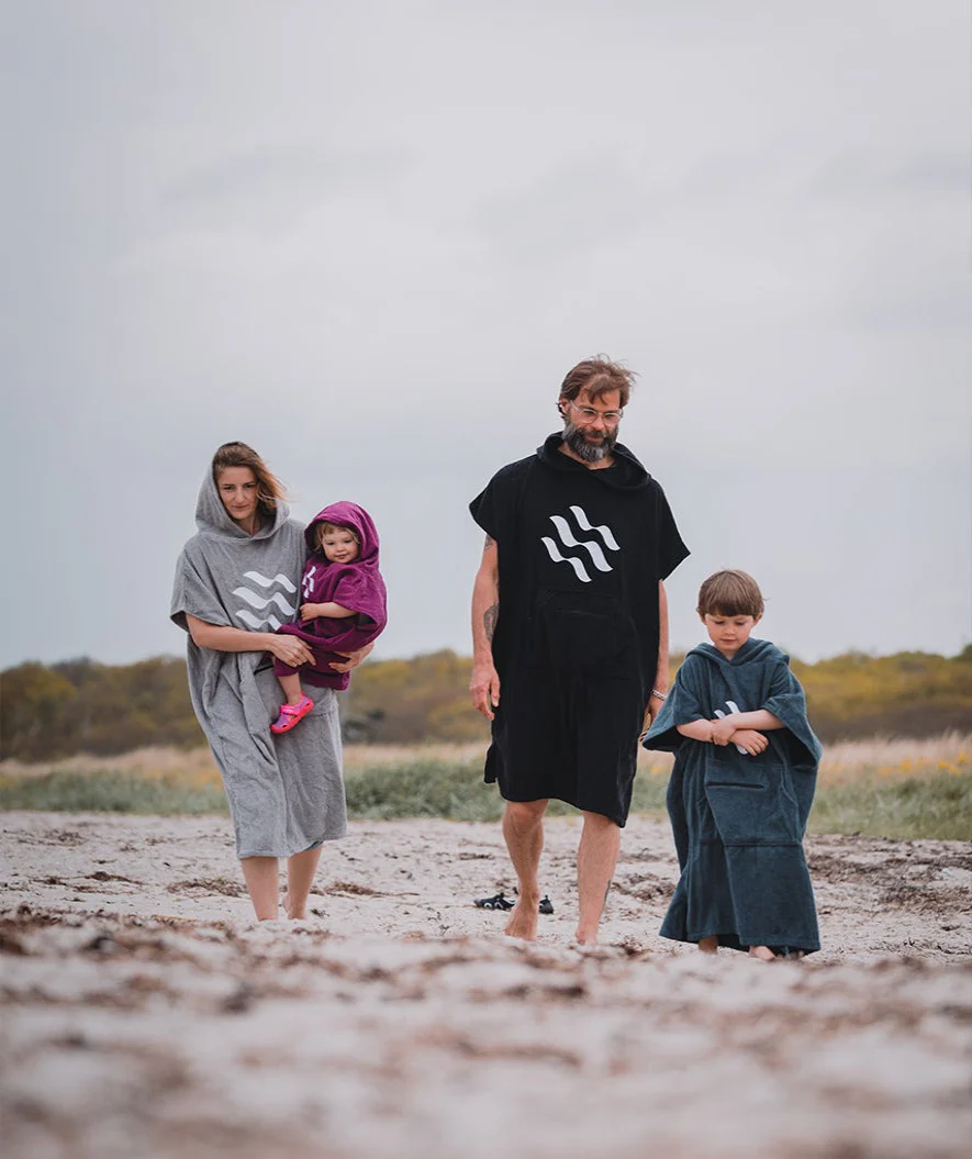 Watery badeponcho til voksne - Bomuld - Lilla