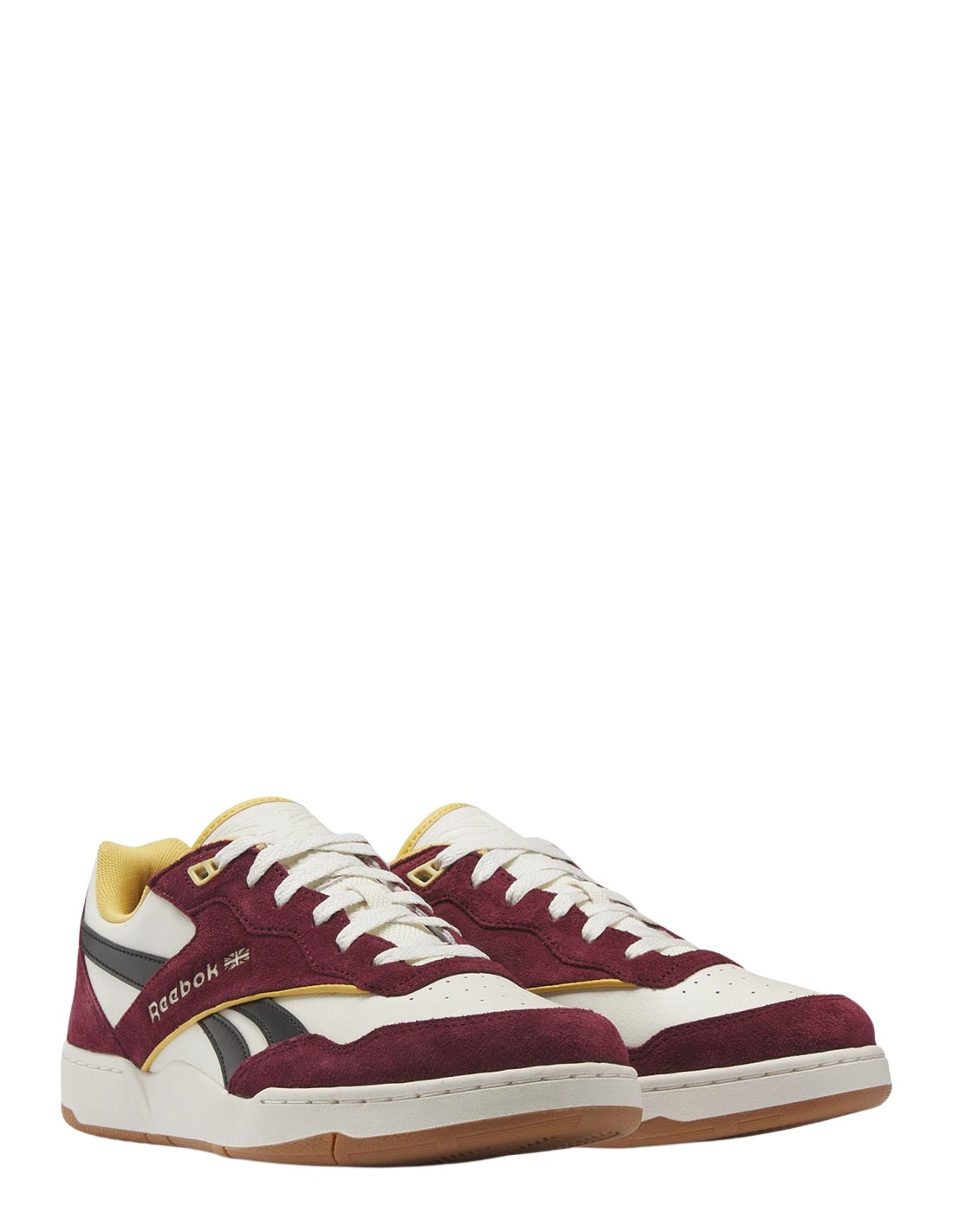reebok sneakers homme bb 4000 cuir blanc/bordeaux