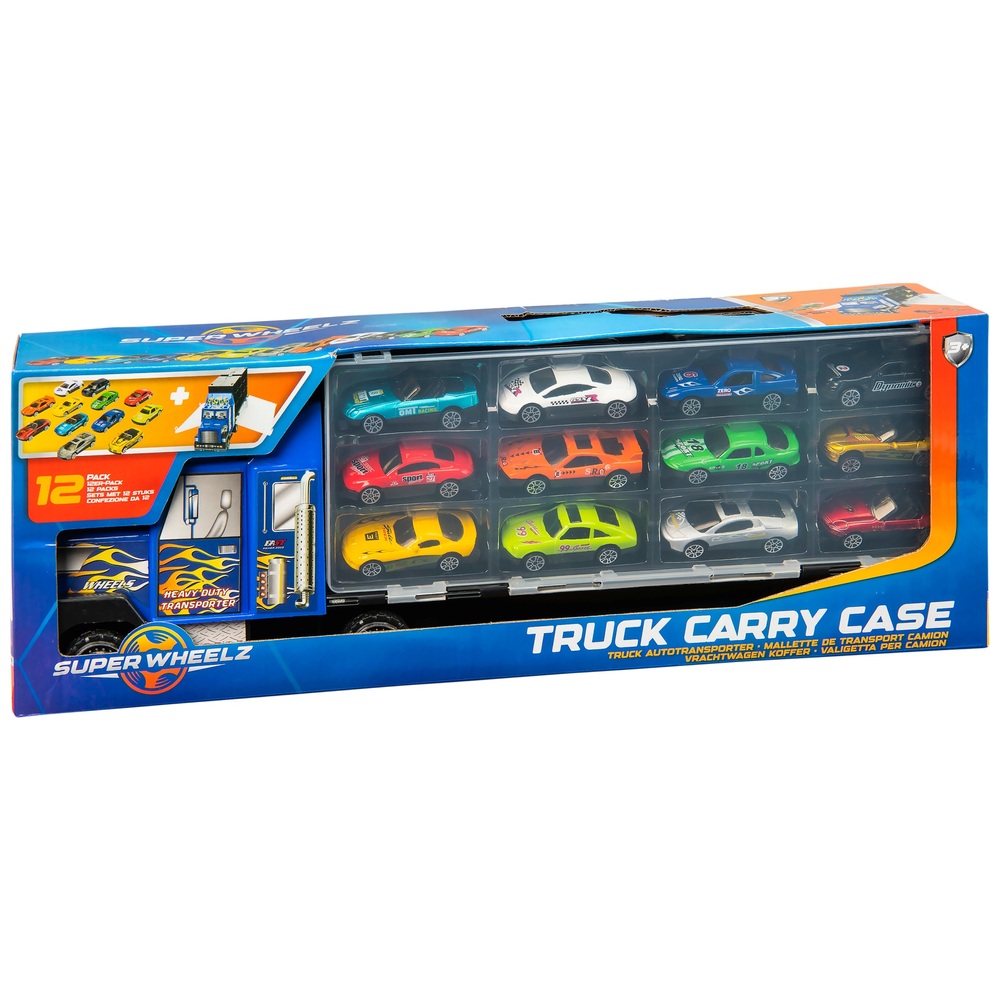 Super Wheelz 49cm LKW-Tragetasche und 12 Autos