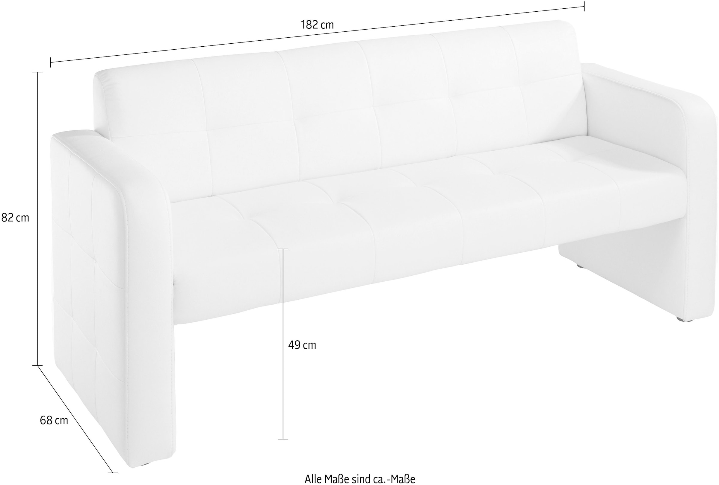 exxpo - sofa fashion Sitzbank »Barista Küchensofa, kompakte Stellmasse, Sitzhöhe 49cm« mit Rückenlehne