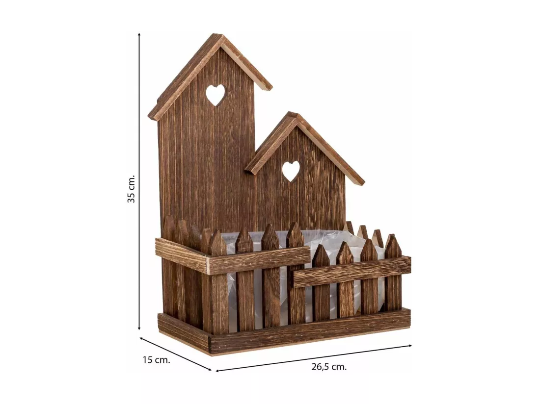 Support en bois marron 26.5x15x35h