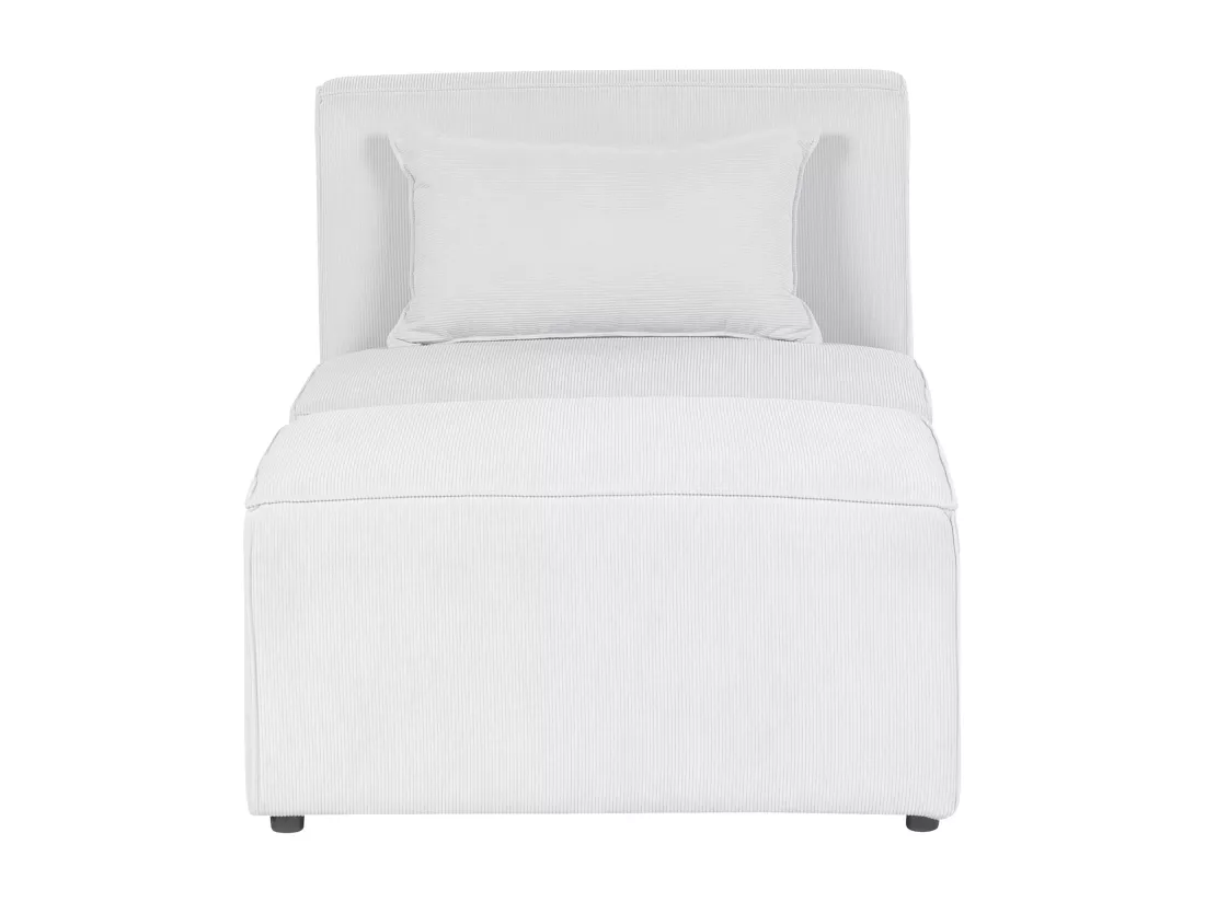 Chaise longue en velours côtelé blanc cassé LEMVIG
