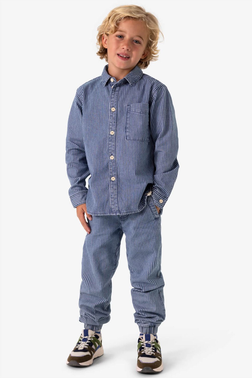Denim gestreept overhemd