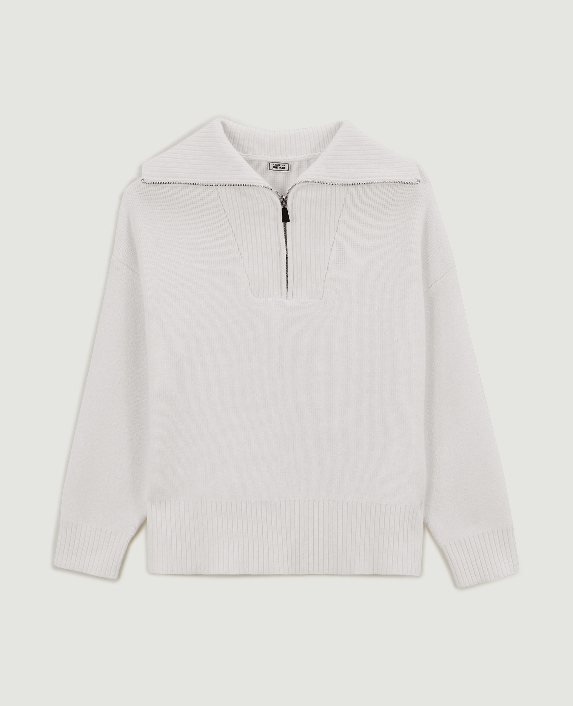 Pull droit col camionneur - Blanc