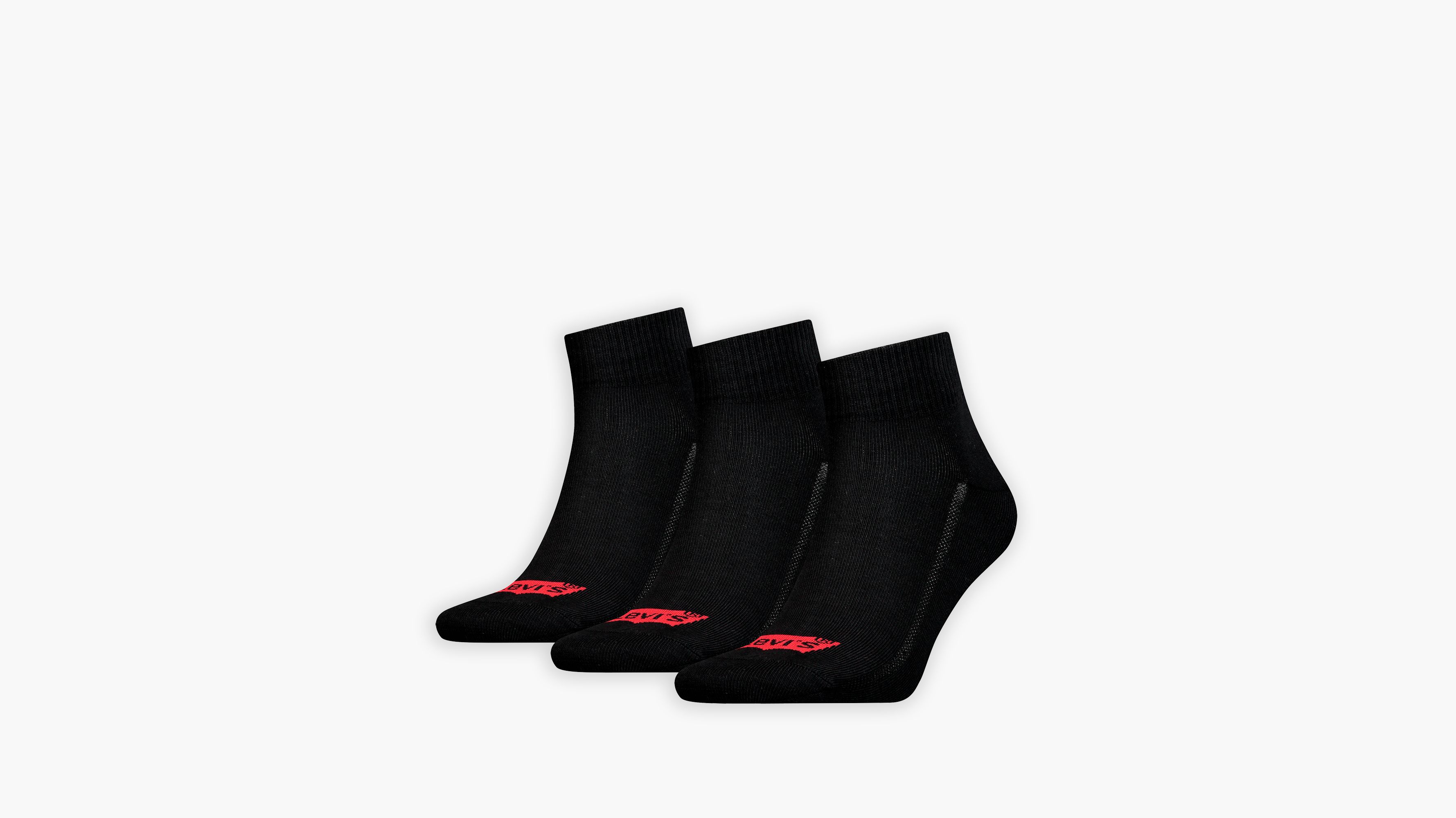 Levi's® Chaussettes mi-hautes en coton recyclé logo Batwing - Lot de 3 - Black - Noir