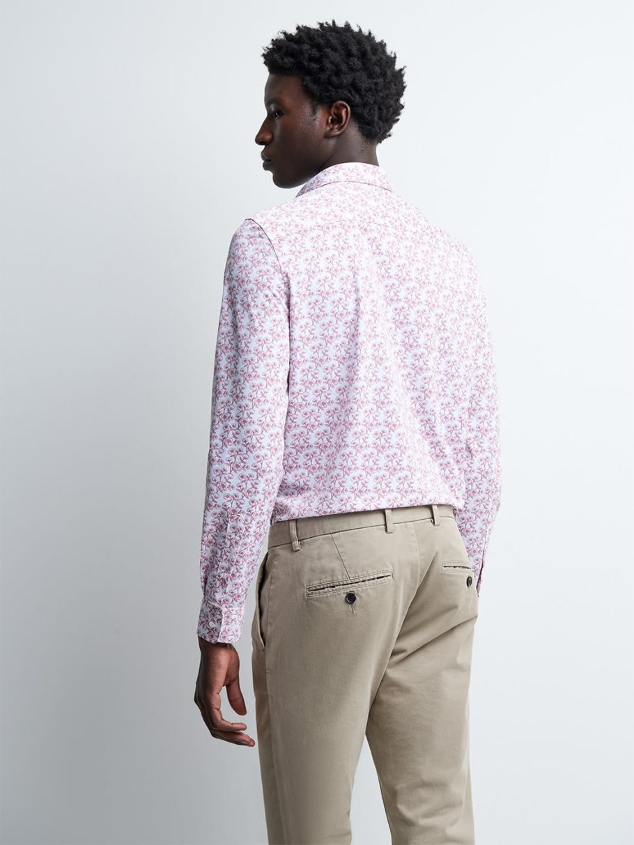 Chemise extra-slim stretch fleurie