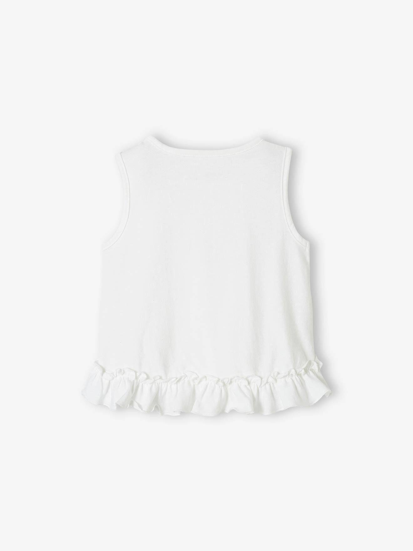 Conjunto de 2 camisetas infantis azul-claro com babados