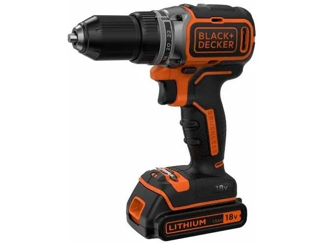 BLACK DECKER BL186K - Bor/driver - ledningfri - 2-hastigheders - nøgleløs borepatron 13 mm - 52 N·m - 18 V