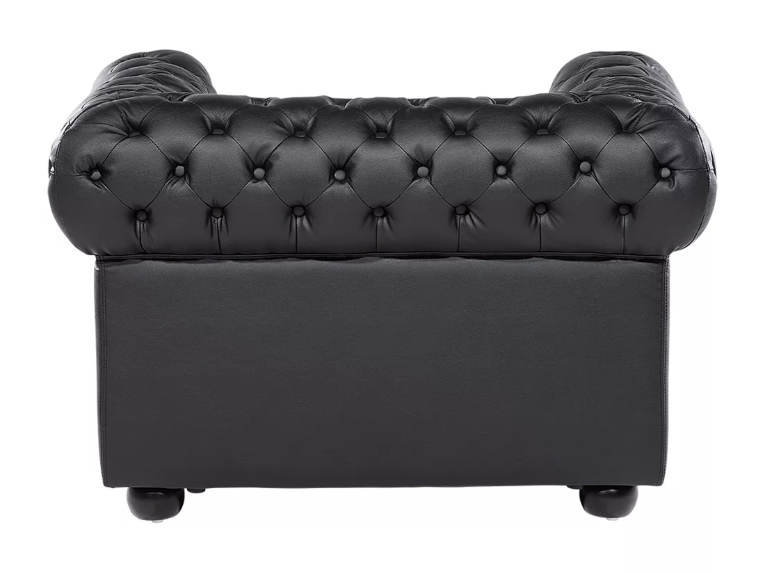 Fauteuil CHESTERFIELD Cuir Noir