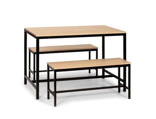 VS VENTA-STOCK - Ensemble table et chaises Ensemble table et 2 bancs lisboa pour salle à manger et cuis...