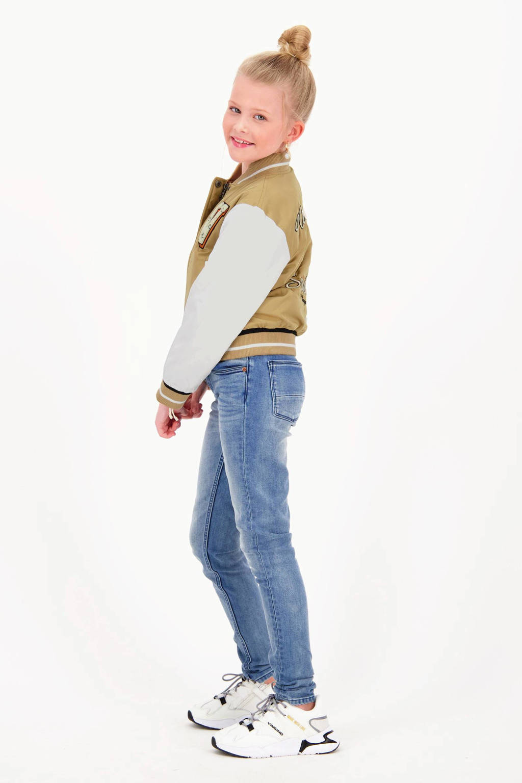 Vingino baseball jacket Tersa met printopdruk bruin