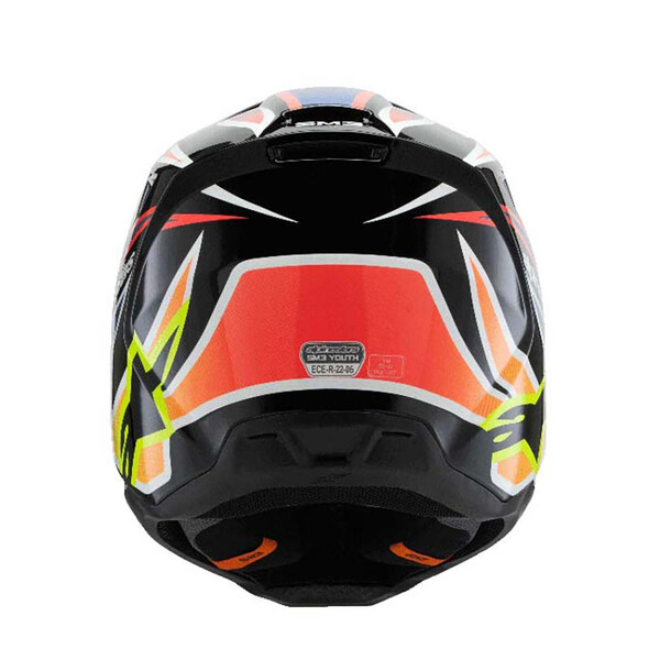 Alpinestars - Casque enfant Youth S-M3 Wurx Noir / Jaune fluo / Bleu / Rouge