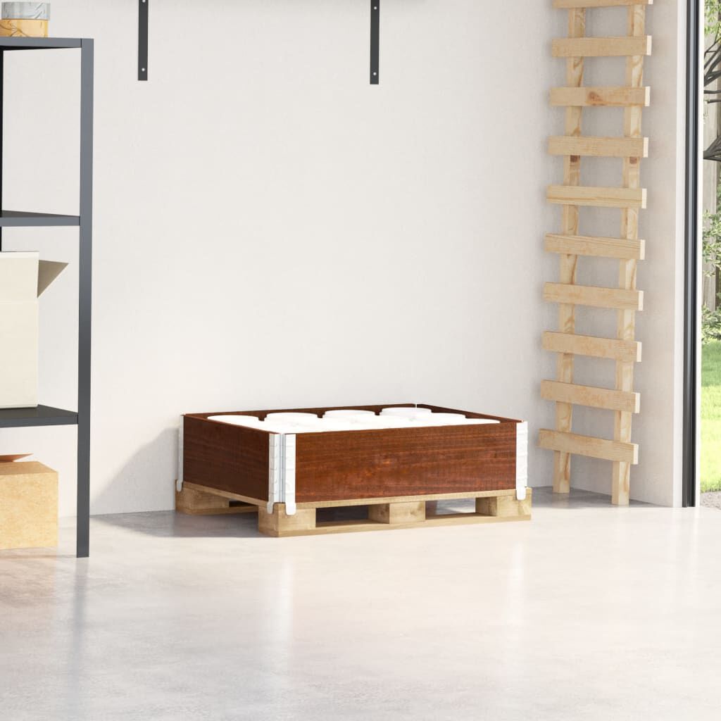 vidaXL Palletkraag 80x60 cm massief grenenhout bruin