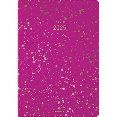 Agenda Céleste - 1 semaine sur 2 pages - 17 x 24,5 cm - fuchsia - Oberthur