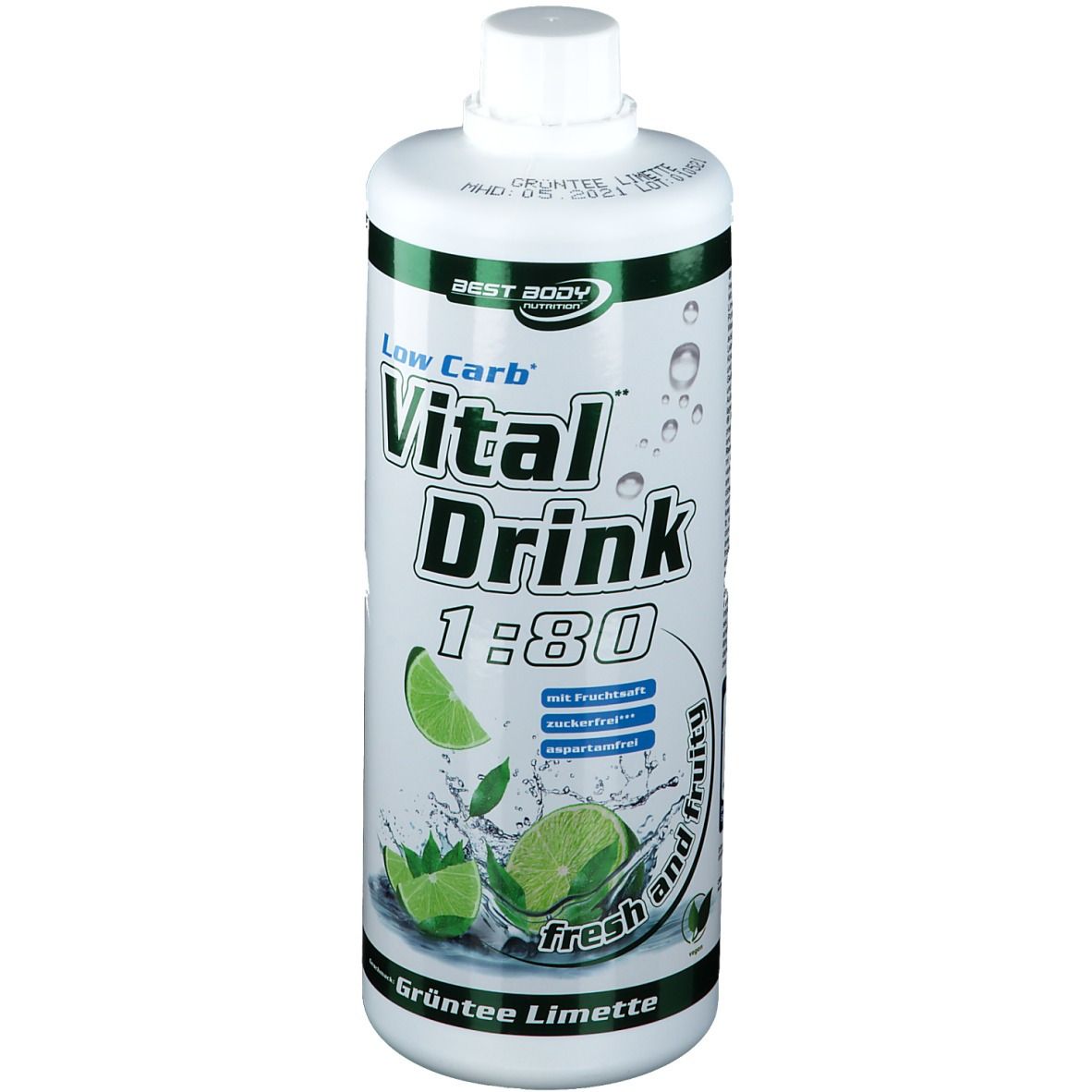Best Body Nutrition Low Carb Vital Drink, Grüntee-Limette