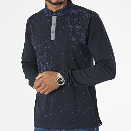 Polo Manches Longues Bleu Marine