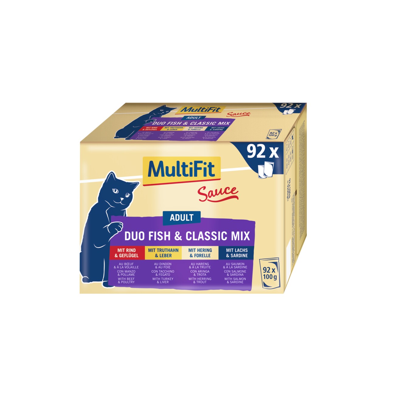 MultiFit Adult Sauce Duo Fish & Classic Mix Multipack XXL 92x100g