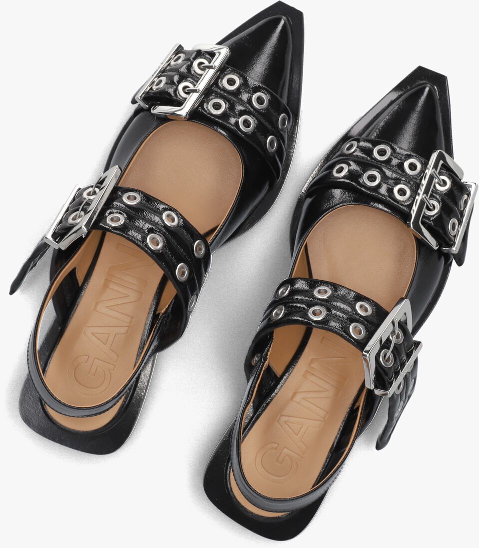 zwarte ganni ballerina's 52730