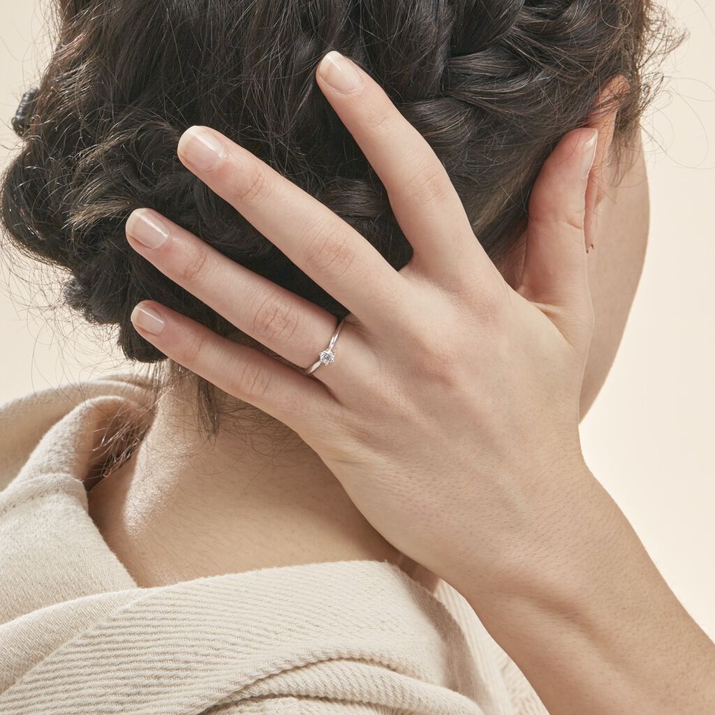 Bague Solitaire Veronika Or Blanc Diamant