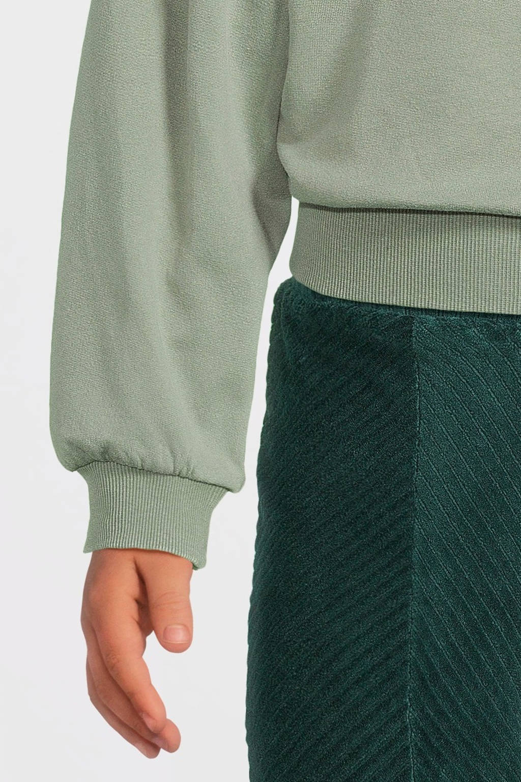 NAME IT sweater NKFOTYLLE met tekst zachtgroen