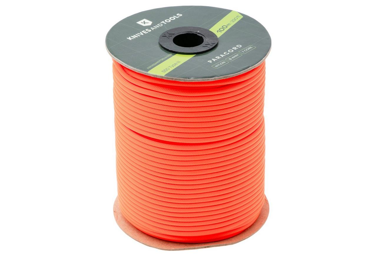 Knivesandtools 550 Paracord Type III, Sofit Orange, 330ft (100 m)