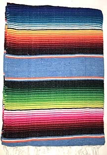 Side Shore Couverture Mex Blanket Mexicaine - Large Cotton Serape Hot Pink