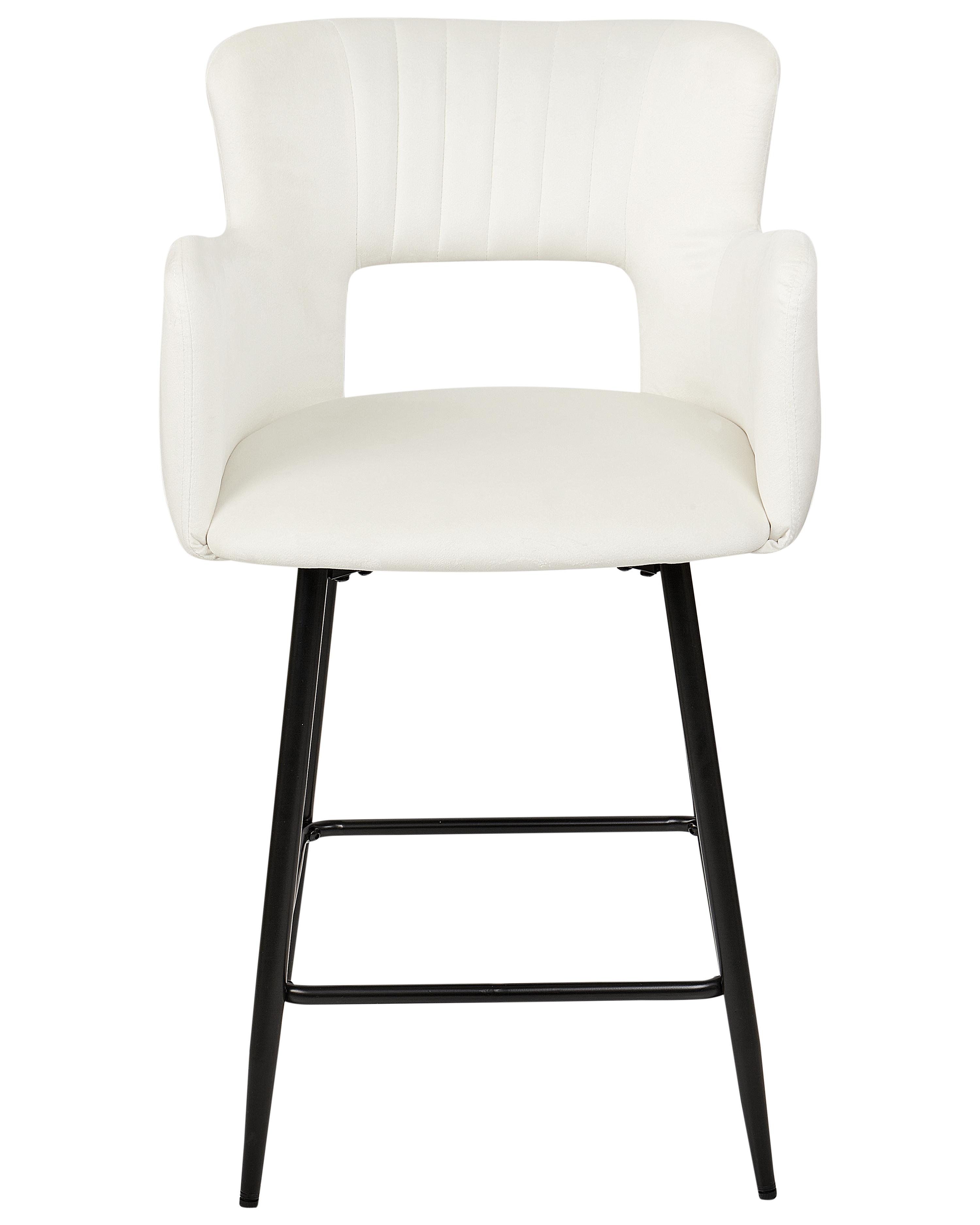 Set van 2 barstoelen SANILAC Fluweel Wit