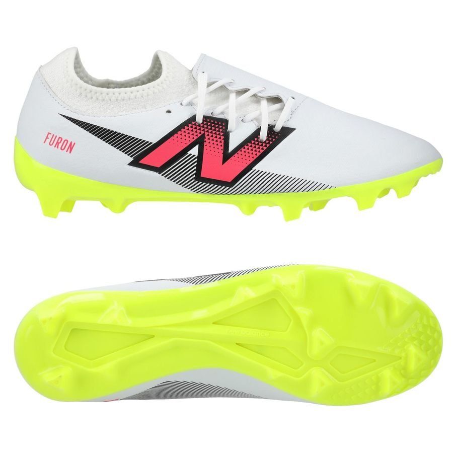 New Balance Furon V7 Dispatch FG - Blanc/Violet/Jaune Fluo