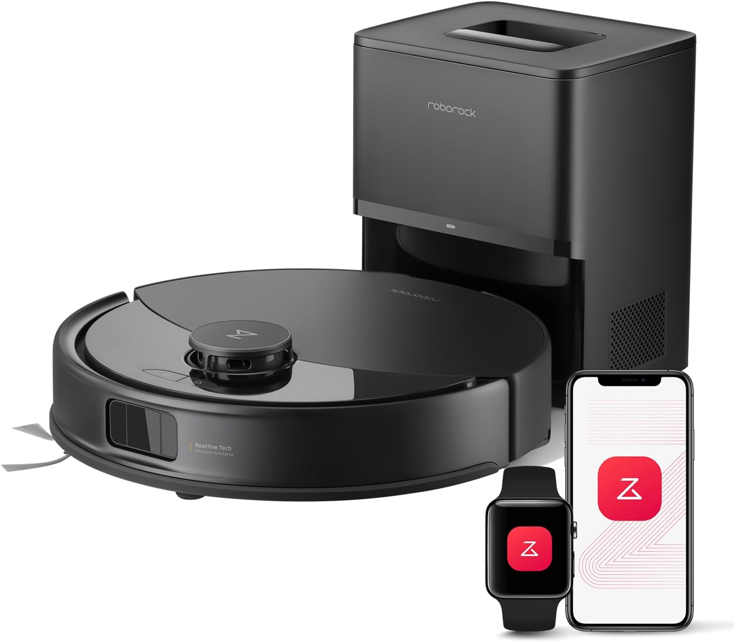 roborock Q10 X5+ Saugroboter mit Wischfunktion, Auto-Entleerungsstation für 7 Wochen, 10000 Pa Saugkraft, Dual Anti-Tangle System, intelligente Hindernisvermeidung, PreciSense-LiDAR Navigation,Schwarz