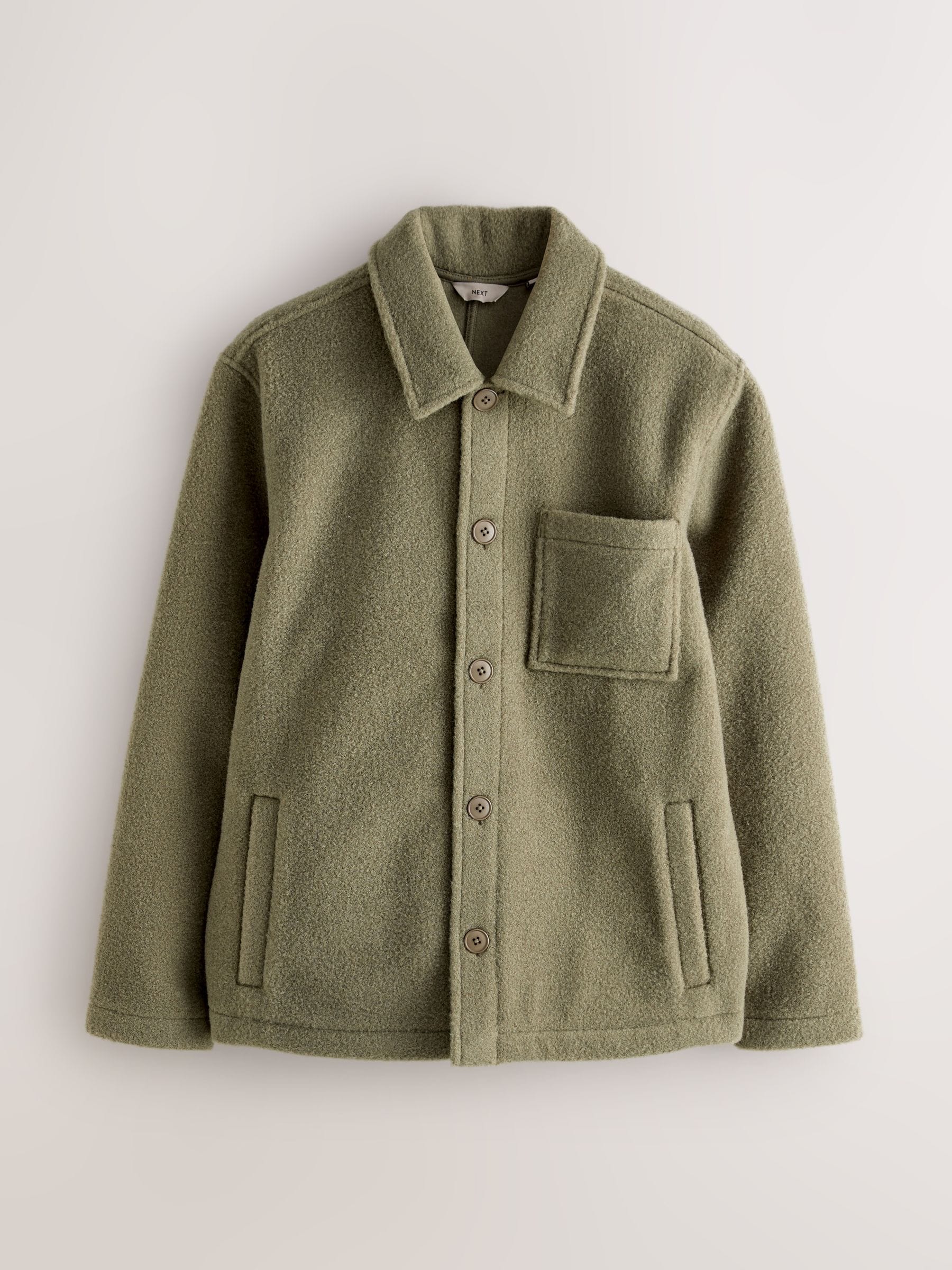 Kakigroen - Wol-look fleece overshirt