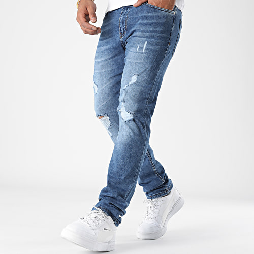 Jean Regular Fit Avec Destroy 2480 Bleu Denim