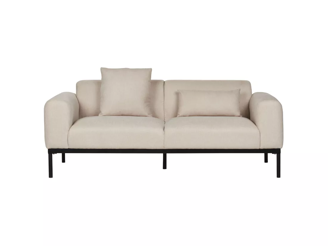Canapé 2 places en lin synthétique beige clair MALMOS